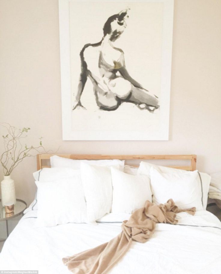 Above the bed in the guest room hangs a figure study watercolour by New York bas...