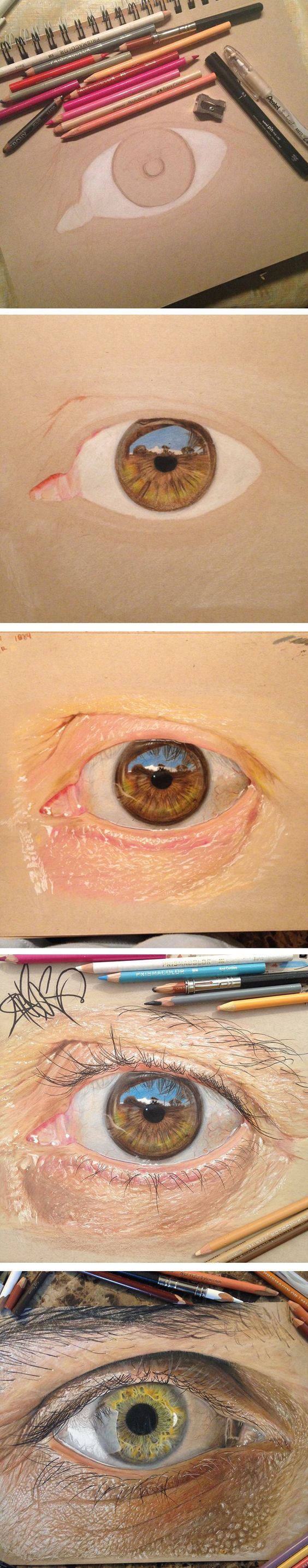 "I've always loved to work with details, and drawing eyes seemed like the pe...