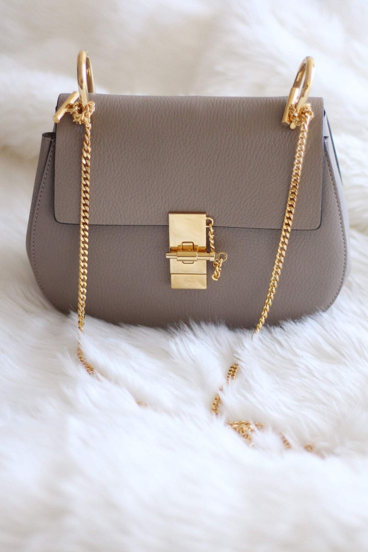 New In: Chloe Drew Bag in Grey - Size Small - Colour: Motty Grey - Leather - Gol...