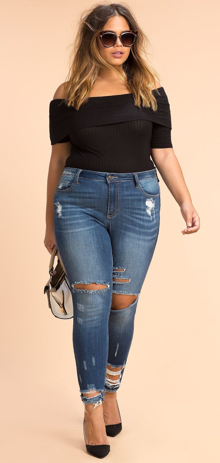 Plus Size Raw Hem Boyfriend Jeans
