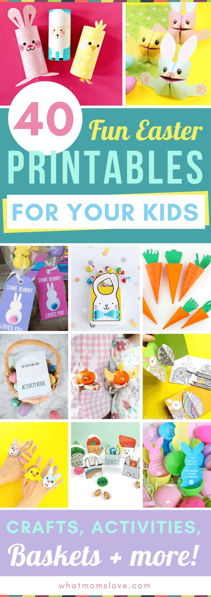 Printable Easter Activities for Kids including fun crafts, scavenger hunts, colo...