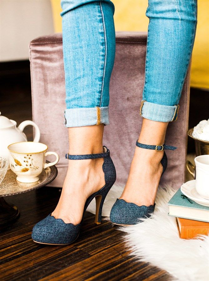 Scalloped 3 Inch Heels | 3 Colors