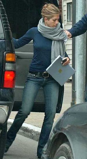 Scarf Worn by Jennifer Aniston | Jennifer Aniston wearing Kasil Jeans