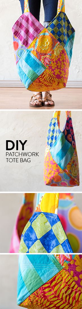 An everyday patchwork tote bag with a variety of exotic, handmade designs.
