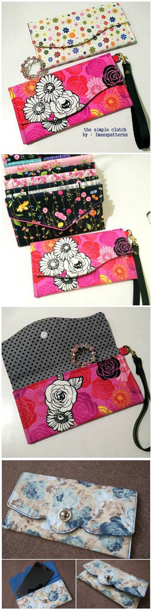 Free clutch bag sewing pattern. The ideal bag for a beginner or someone new to s...