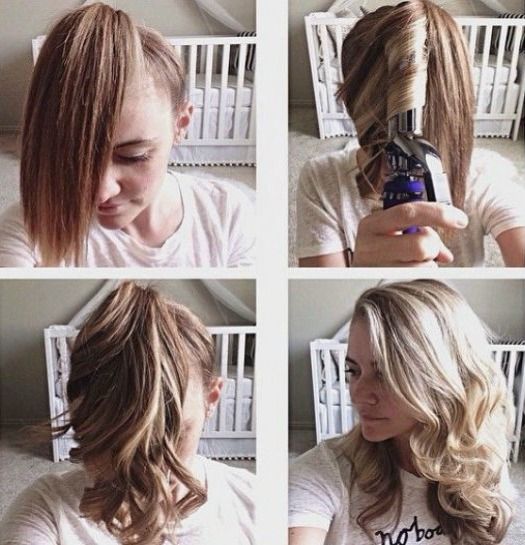 How to Quickly Curl Your Hair - Ponytail Curling Trick. I'm going to try this on...