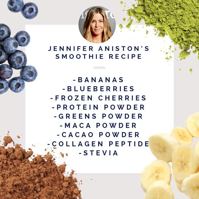 Jennifer Aniston says this breakfast smoothie gives her a glow, with "that worki...
