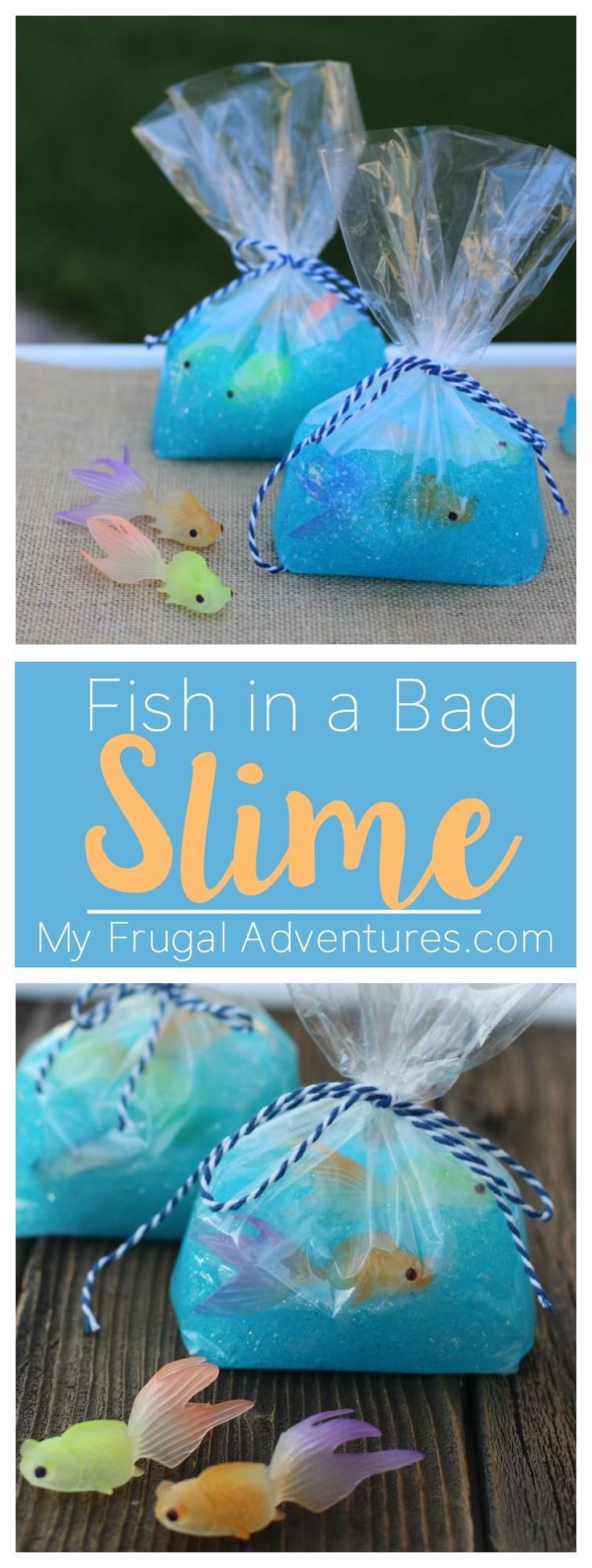 Such a fun children's craft!  Fish in a Bag slime.  Perfect for summer after...