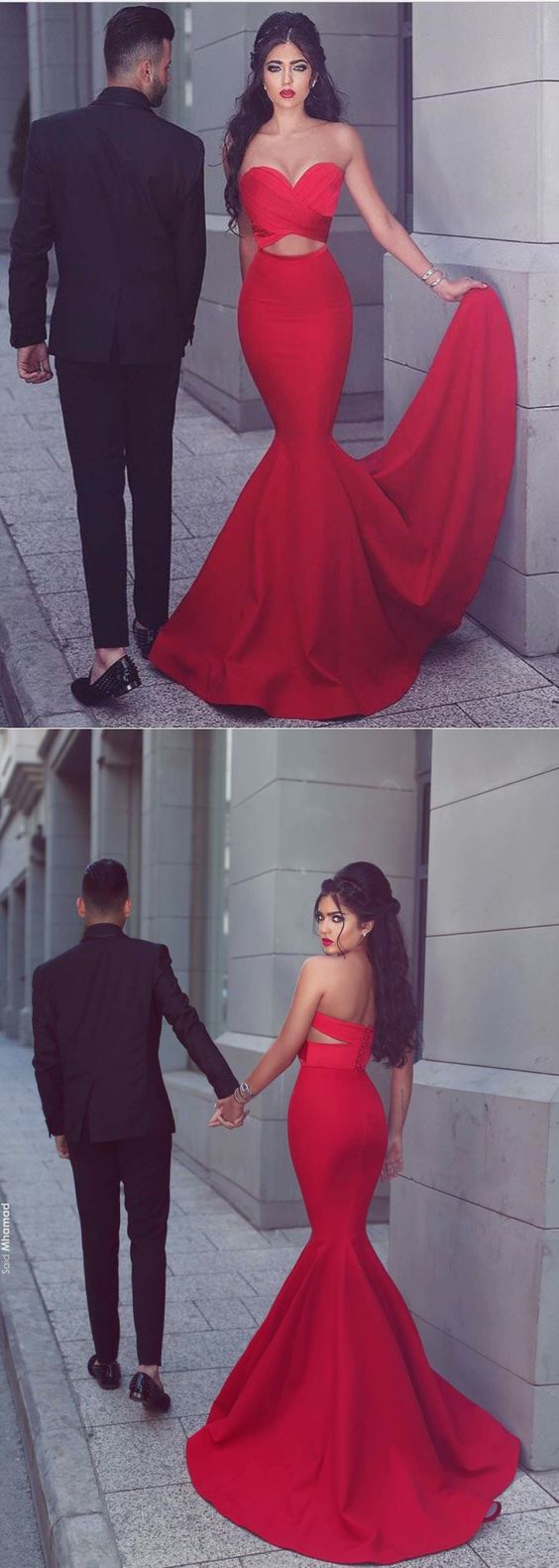 Sweetheart Prom Dress,Mermaid Prom Dress,Red Prom Dress,Fashion Prom Dress,Sexy ...