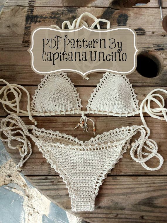 This listing is PDF CROCHET PATTERN for Capheira Bikini top and Brazilian Bottom...