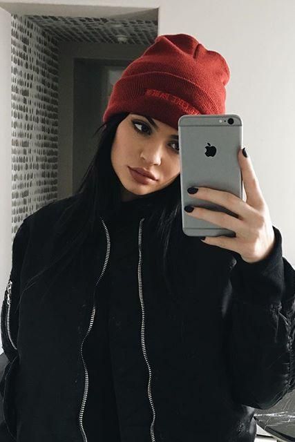 Kylie Jenner wearing Kanye West I Feel Like Pablo Beanie
