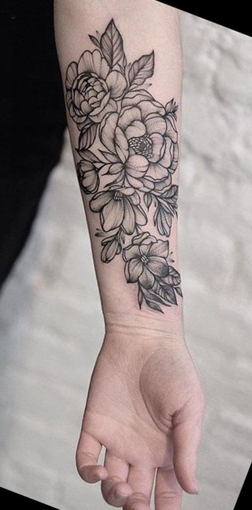 Noir fleur poignet Tatouages ​​- MyBodiArt.com