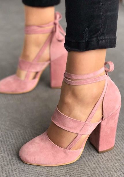 shoes high heels pink straps ballet trendy suede elvia pudra heels strappy heels...