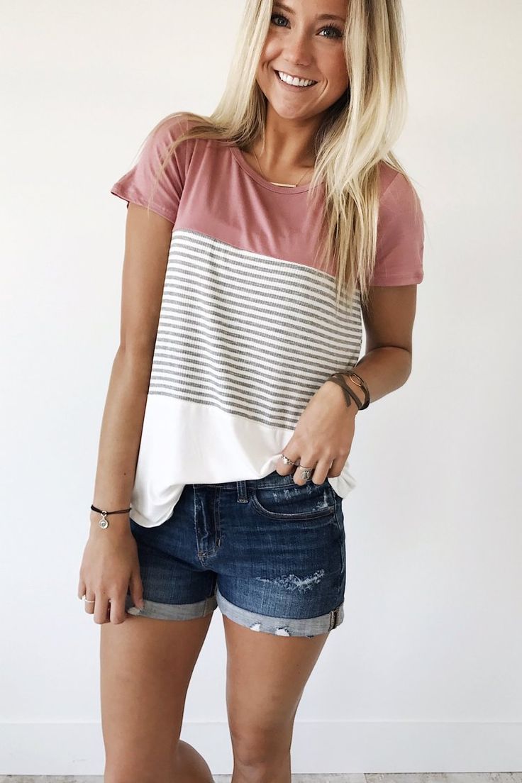 Stripe Color Block Tee | ROOLEE