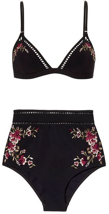Zimmermann High-Waisted Sakura Embroidered Bikini. An ultra flattering high wais...