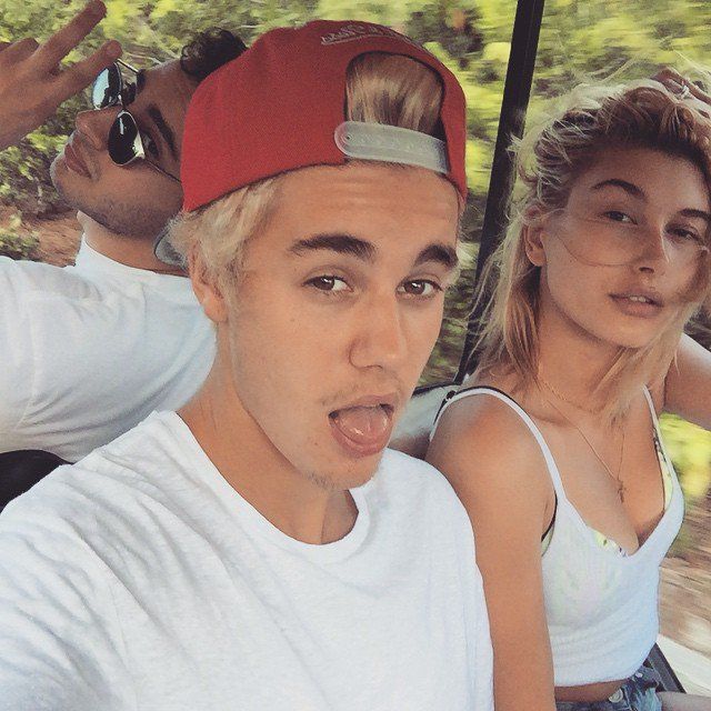 Pin for Later: See How Stars Rang In the New Year!  Justin Bieber and Hailey Bal...