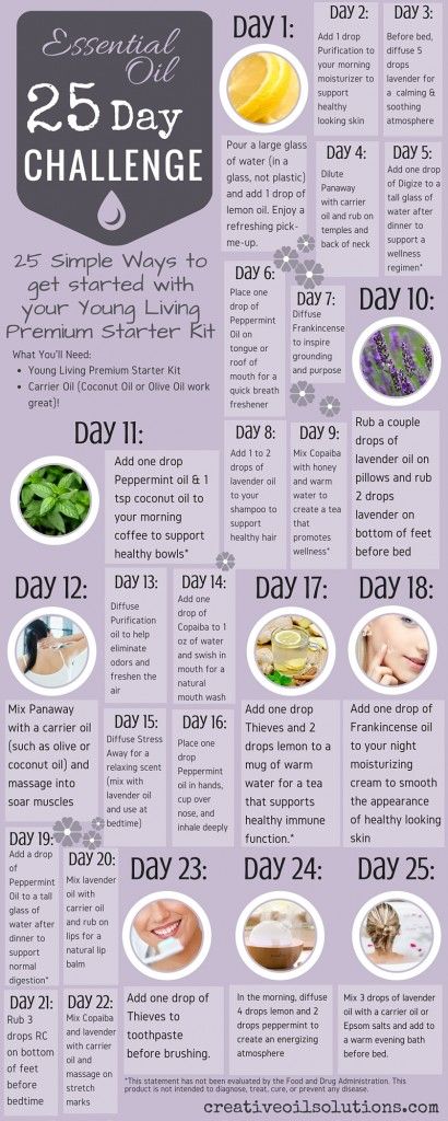 25 Day Essential Oil Challenge – Support a Healthy Lifestyle. This challenge i...