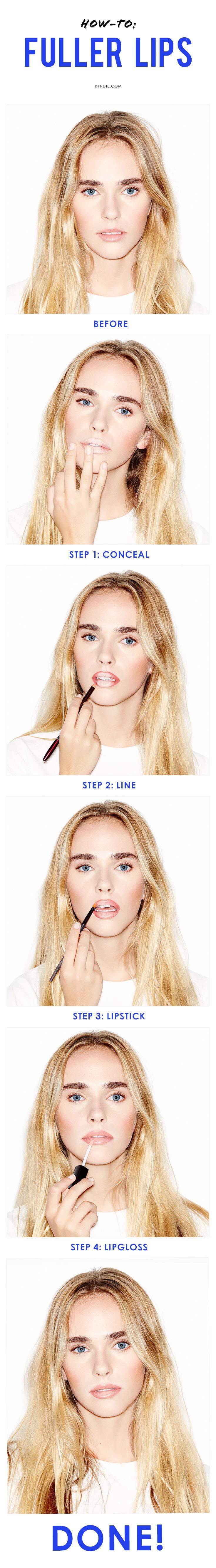 4 easy steps and 4 products to turn thin lips into a plump, pillowy pout (via By...