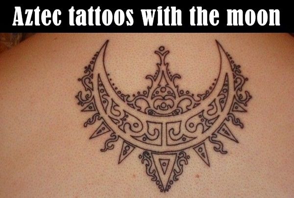 8-Aztec tattoos with the moon