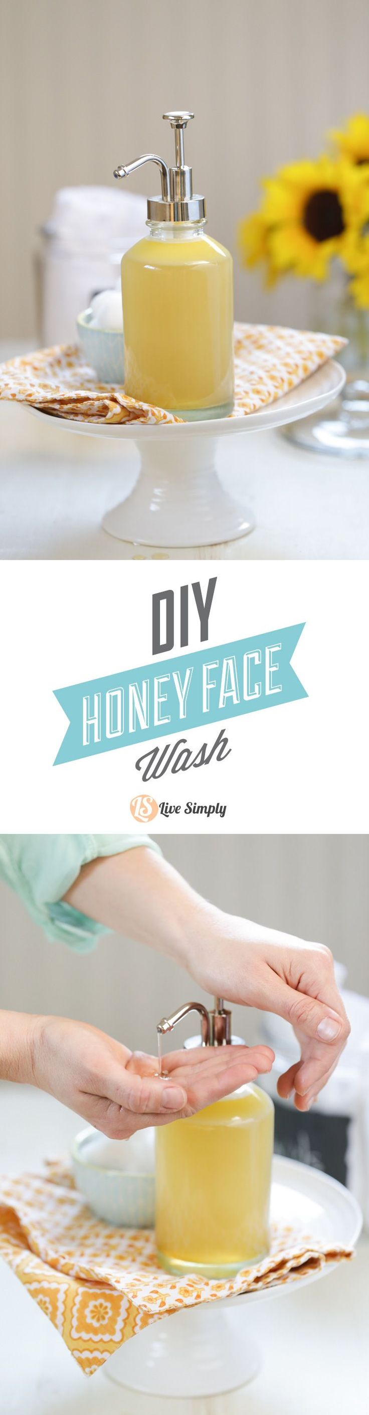 A DIY homemade honey face wash that's natural and effective for cleansing the sk...