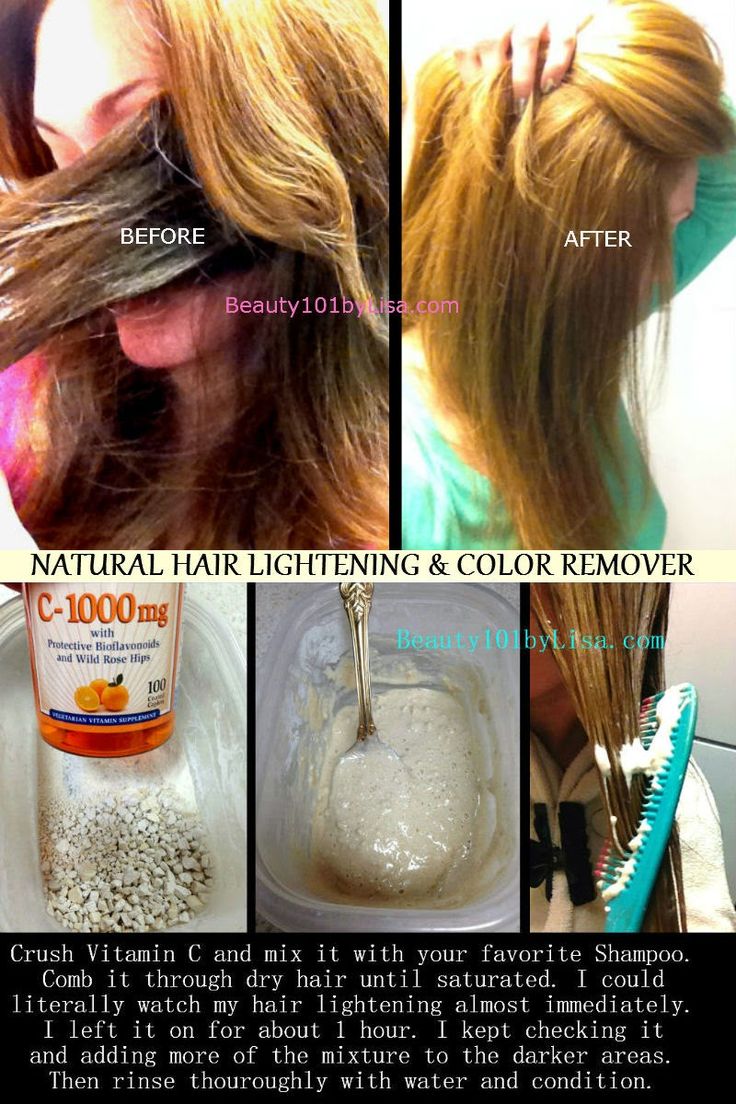 DIY At Home - HAIR LIGHTENING *** Lighten Hair Naturally with VITAMIN C and SHAM...