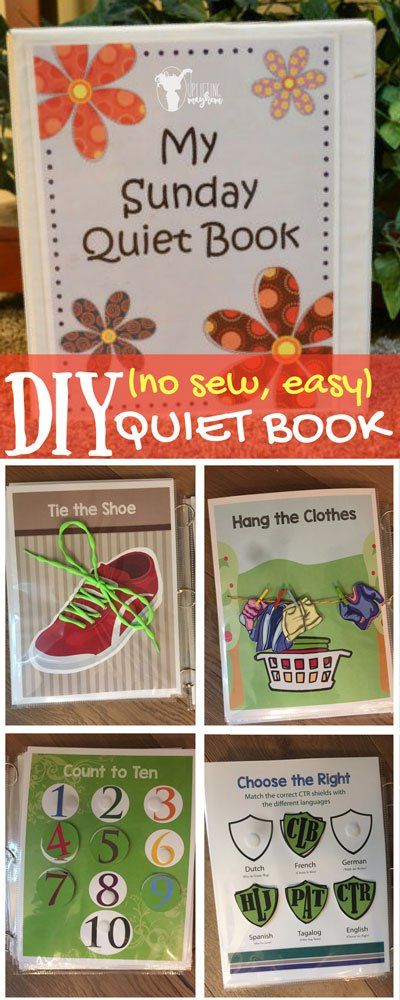 DIY (no sew, easy) Quiet Book FREE PRINTABLE. Adorable, educational book for qui...
