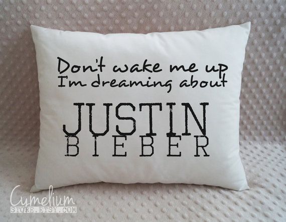 Don't wake me up Justin Bieber hand made pillow by CymeliumStore