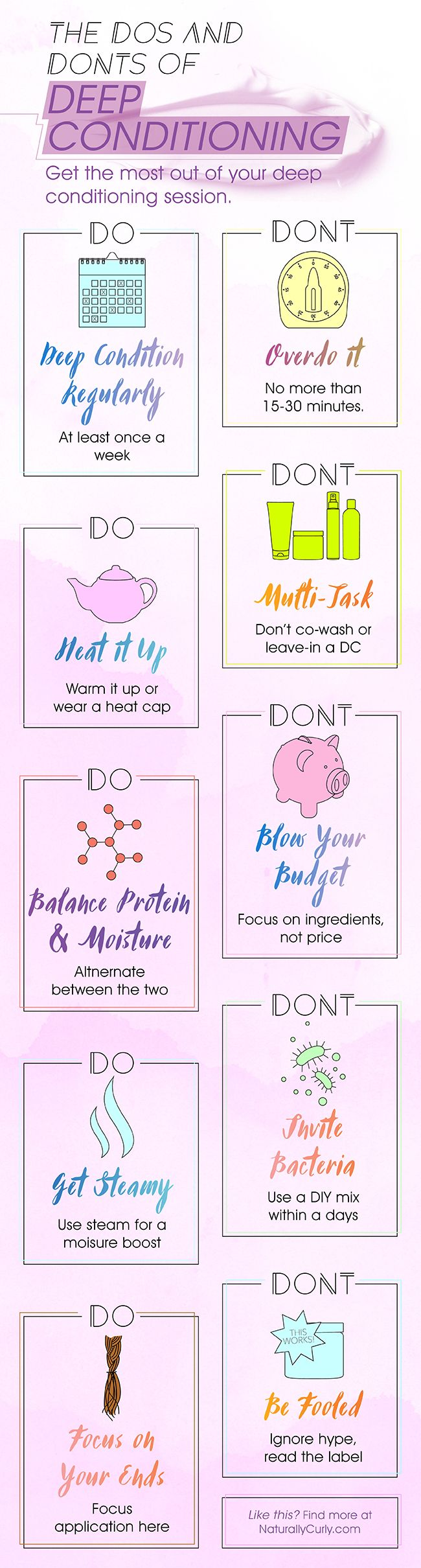 Do's & Don'ts of Deep Conditioning d: scroll for basic ingredients | naturallycu...