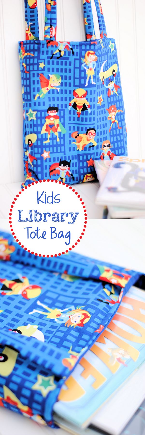 Easy to Sew Kids Library Bag Tutorial