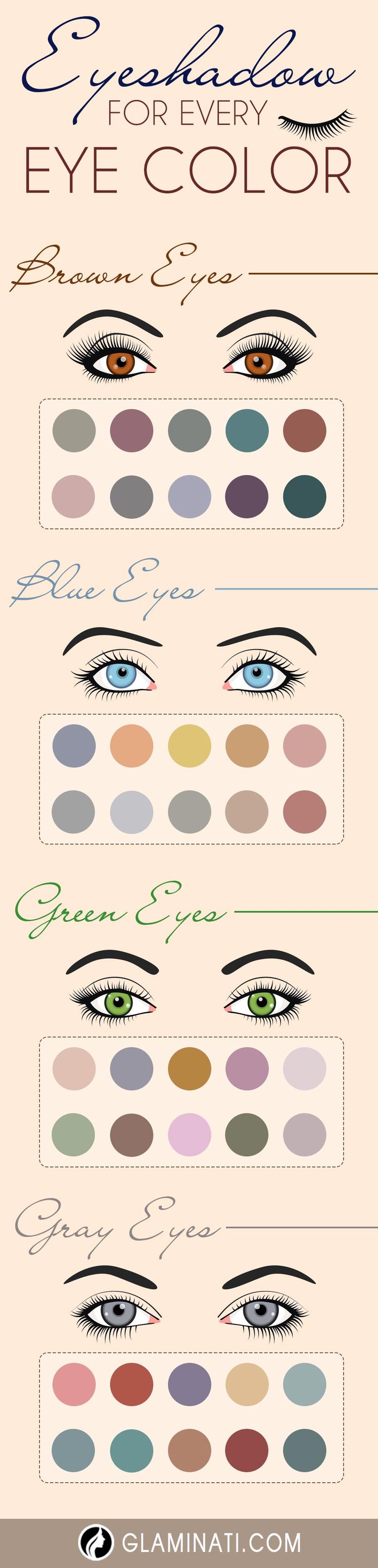 Eyeshadow for Brown Eyes ★ Purple, Royal Blue, Silver, Orange, Yellow, Green, ...