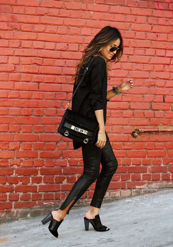 Go for an all-black look like this one to be seriously cool.