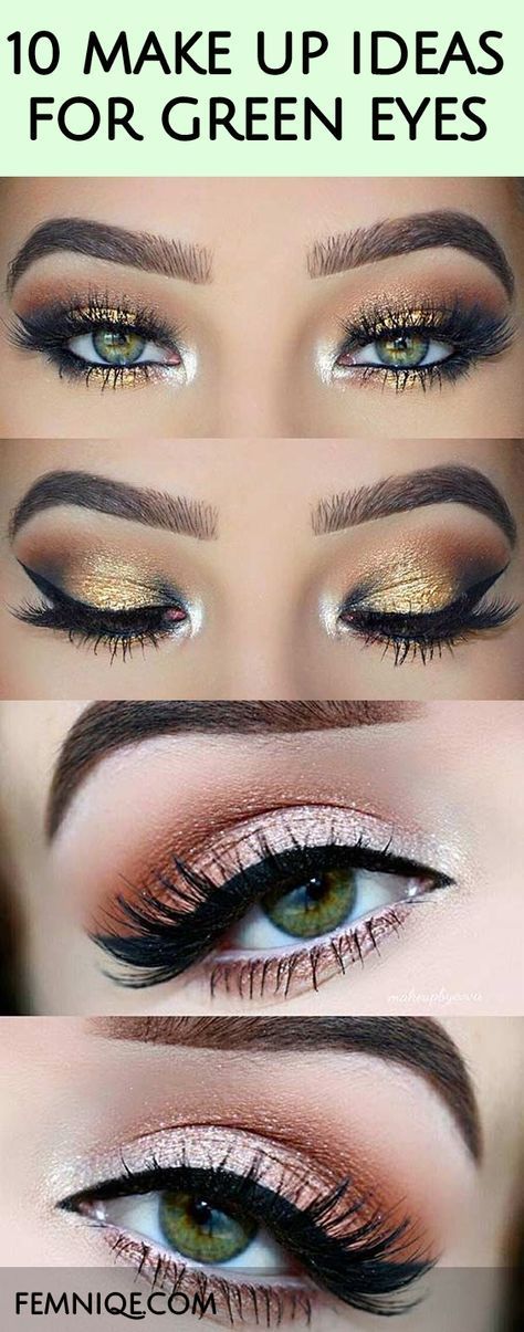Here are 10 Beautiful Makeup Looks For Green Eyes. These makeup styles features ...