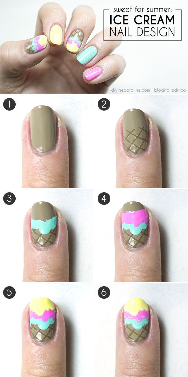 Ice Cream Nail Art Tutorial for Divine Caroline