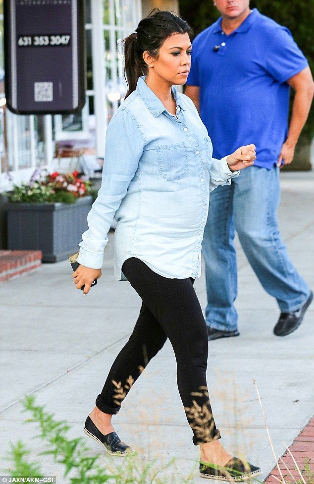 Keeping a low profile: Kourtney Kardashian was also on the east coast with her s...