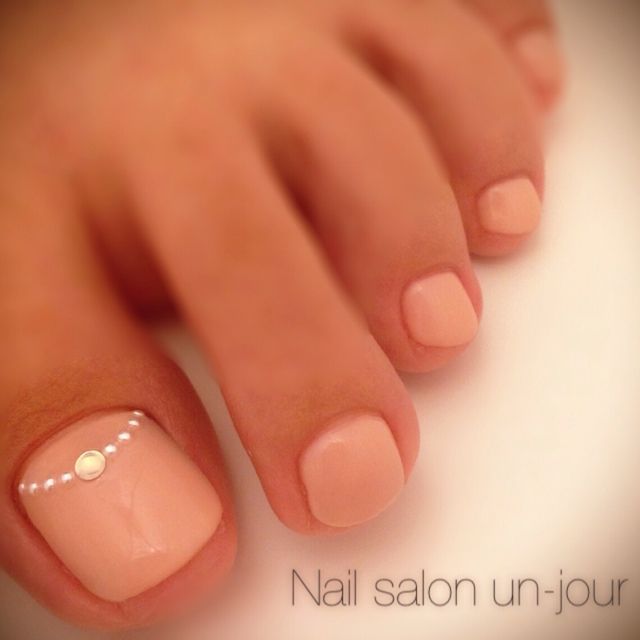 Light Pink Toe Nail Design                                                      ...