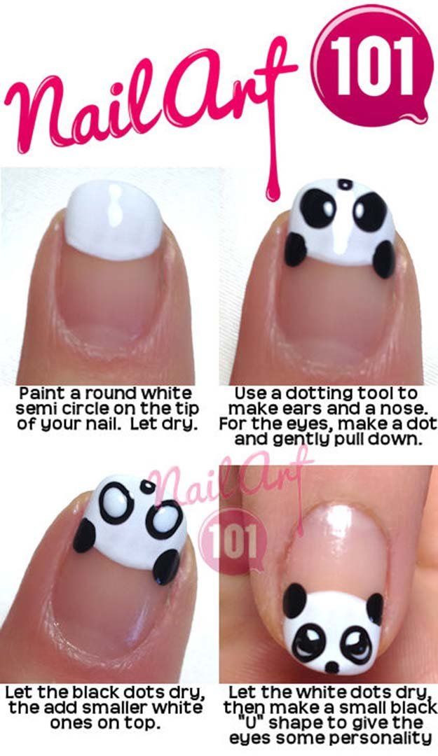Panda Nail Art | Cool and Cute Step By Step Tutorial For Animal Mani by Makeup T...