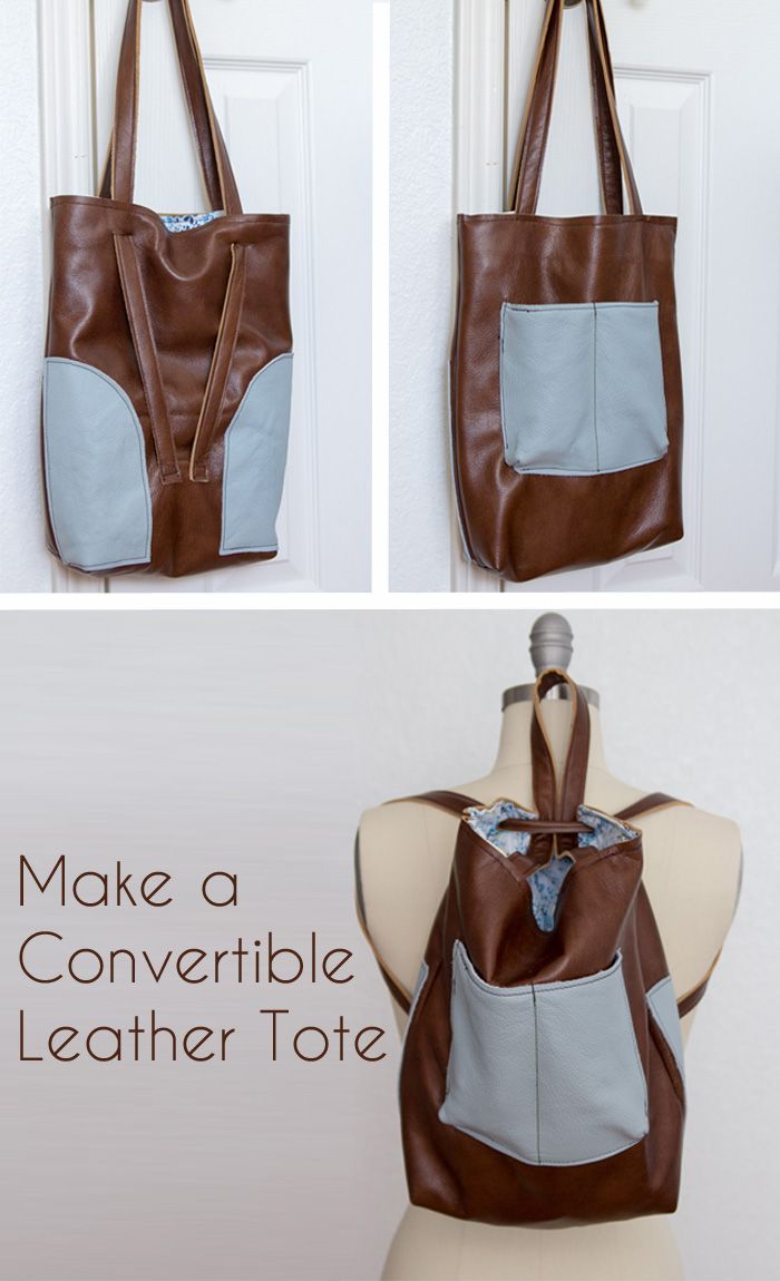 Sew a Leather Tote - Make a convertible leather tote bag that can be carried ove...