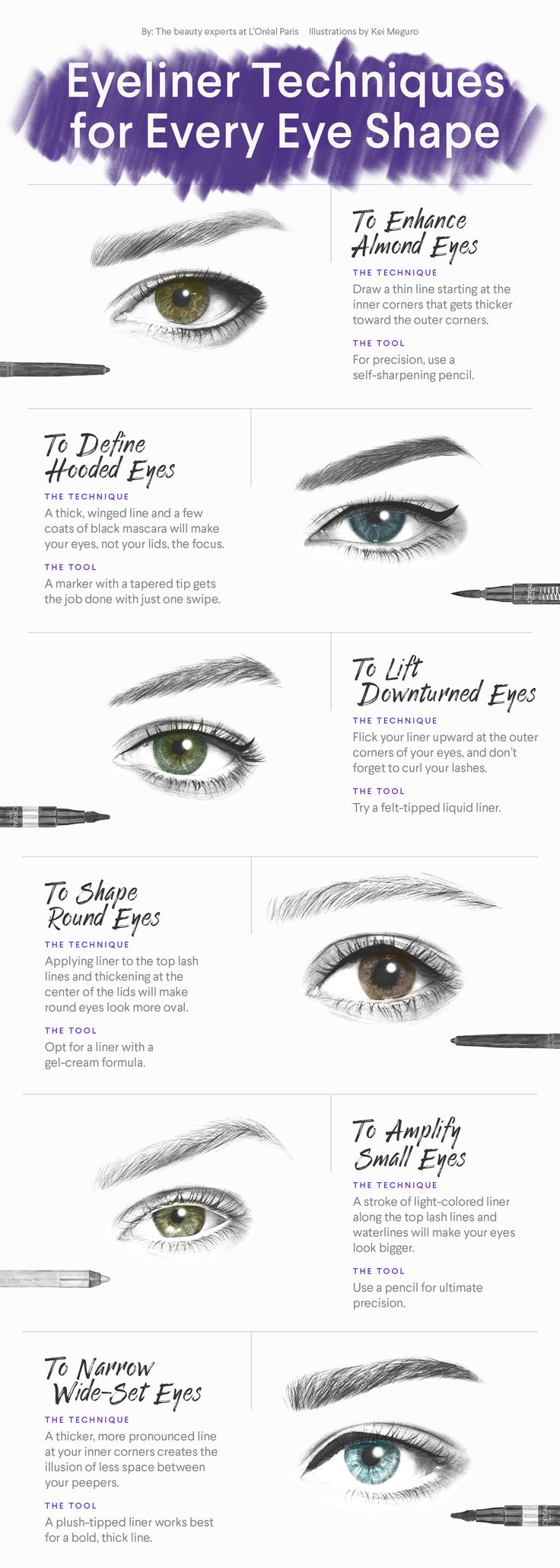 The best eyeliner techniques for every eye shape.
