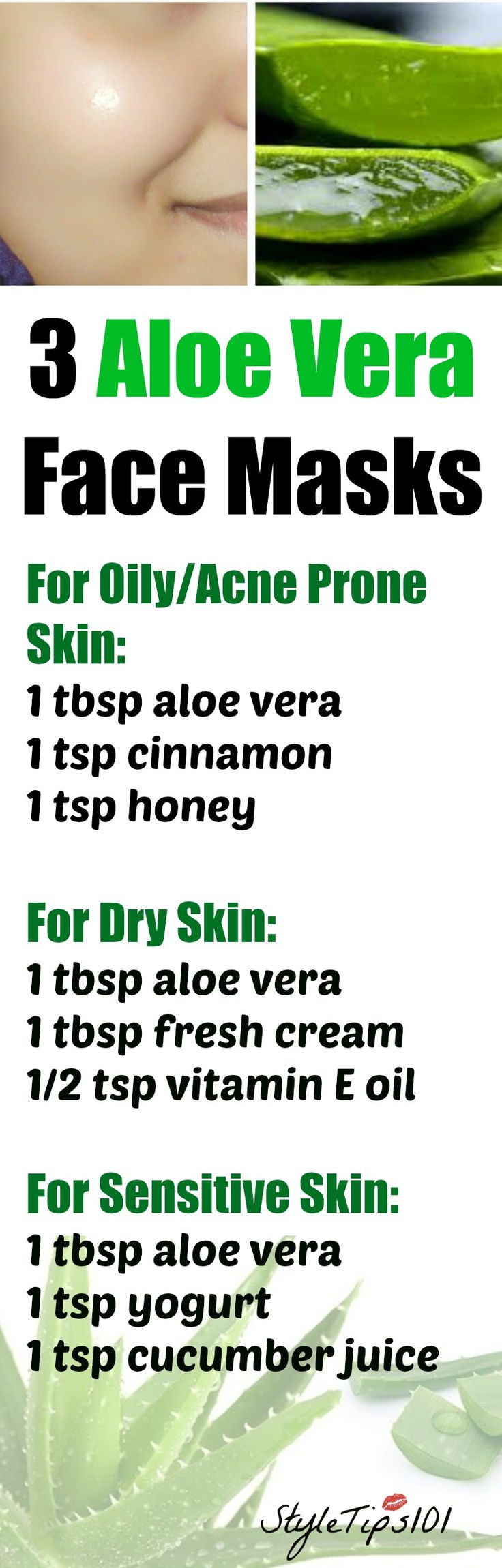 These 3 aloe vera face masks for every skin type work like magic! Whether you ha...