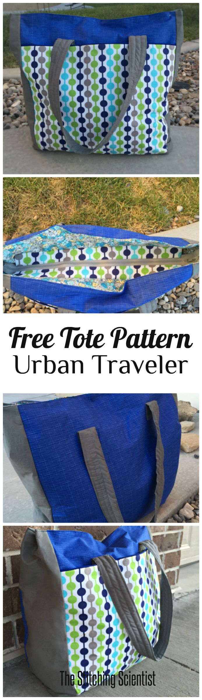 Urban Traveler Tote Bag Pattern #freebagpattern
