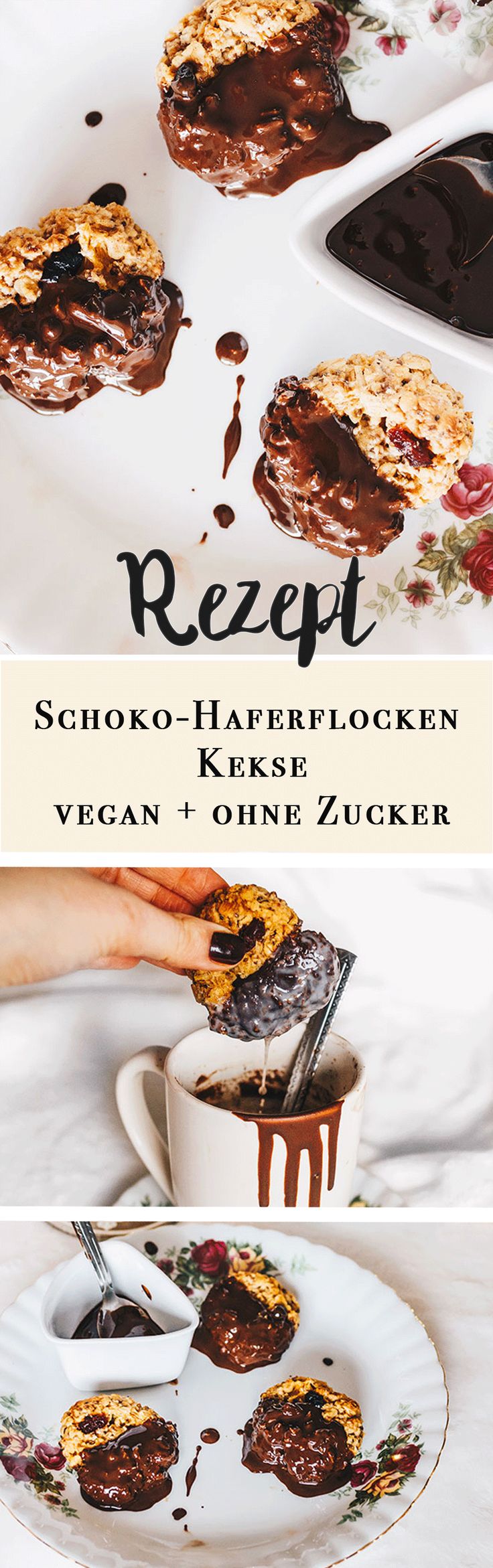 Vanillaholica | Vegane Schoko-Haferflockenkekse // vegan and ohne industriellen ...