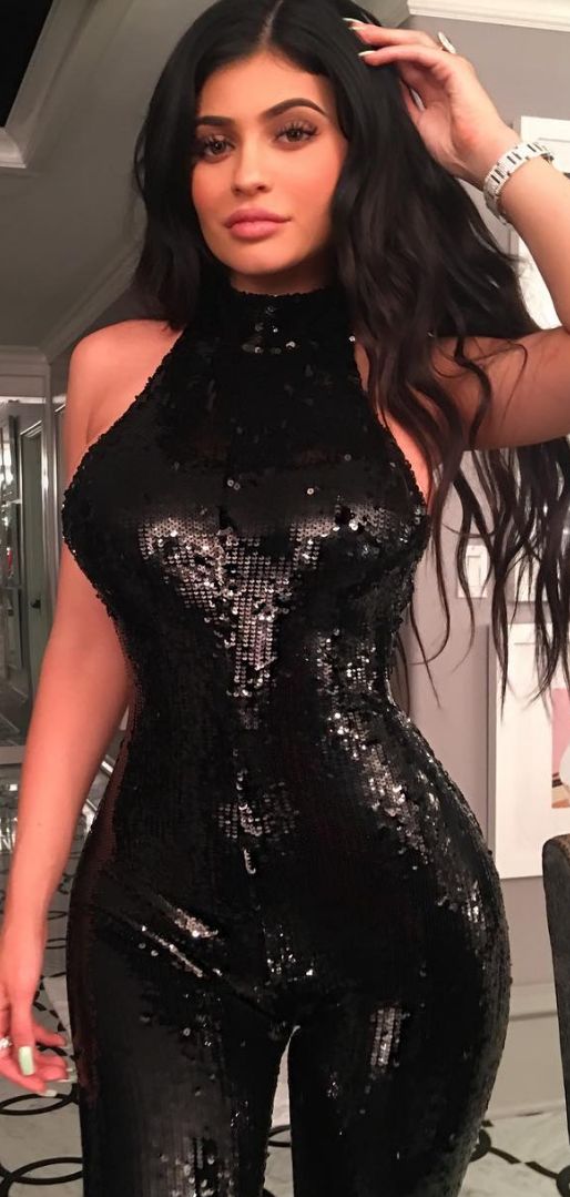 Who made  Kylie Jenner's black sequin jumpsuit?