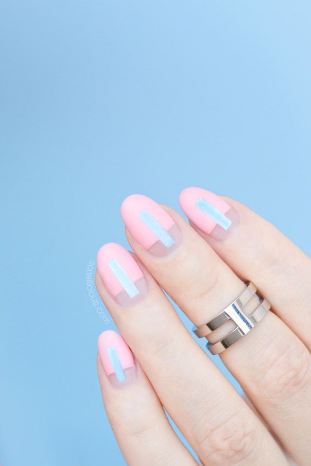 pink and blue nails