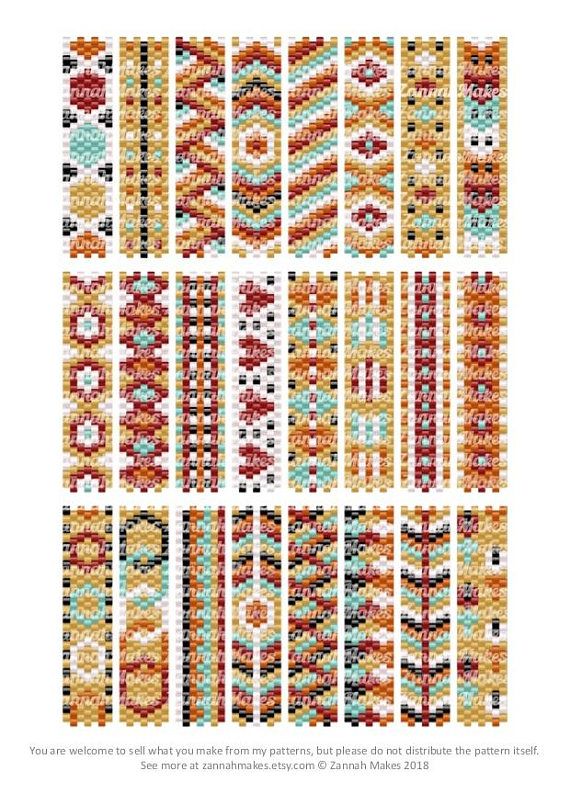 Carrier Bead Patterns, Odd Count Peyote, Six-Colour Patterns, Full Word Charts, ...